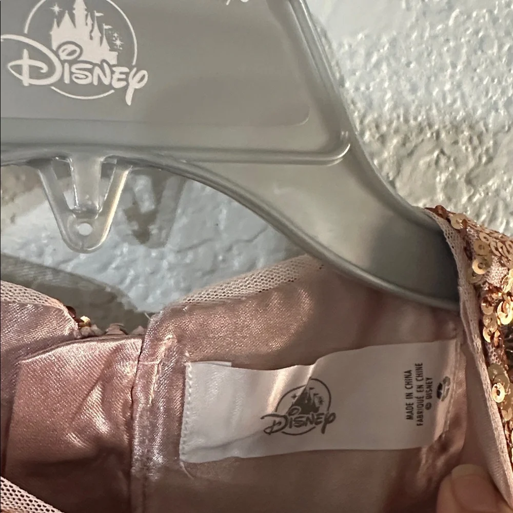 DISNEY Belle Sequin‎ Gold Rose Gold Sleeveless Party A-Line Girl's Dress 5/6 NWT